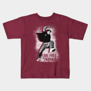 Live Free & Parkour Kids T-Shirt